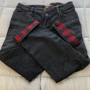 EUC LL Bean Flannel-Lined Jeans